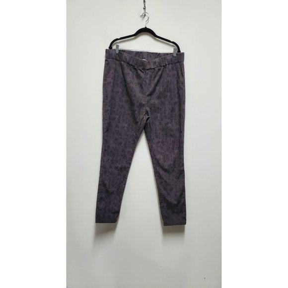 Soft Surroundings Metro Pants Purple Leopard Print Elastic Waist Pull On - Picture 1 of 7